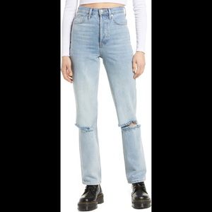 Bleach Rip Straight Leg Jeans